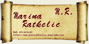 Marina Ratkelić vizit kartica